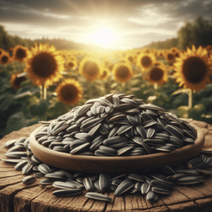 schaal met zonnebloemzaadjes